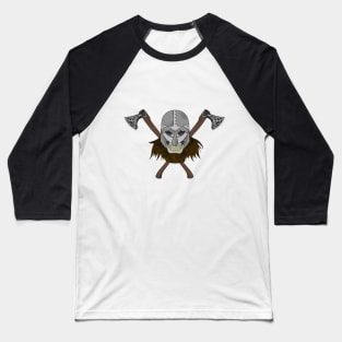 Viking Skeleton Head Baseball T-Shirt